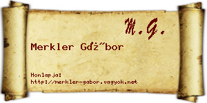 Merkler Gábor névjegykártya
