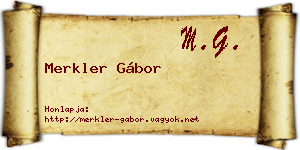 Merkler Gábor névjegykártya